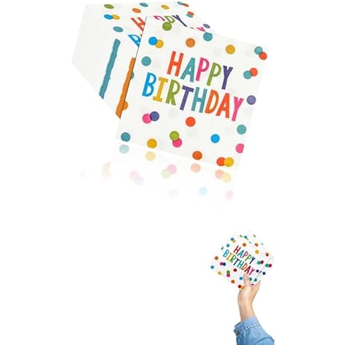 DOTS DESIGN BIRTHDAY PARTY NAPKINS, 6.5X6.5 INCHES, 40 PCS, STYLISH DECOR FOR ADULTS & KIDS, FOR CELEBRATIONS, FESTIVE TABLEWARE ACCESSORY - Image 1